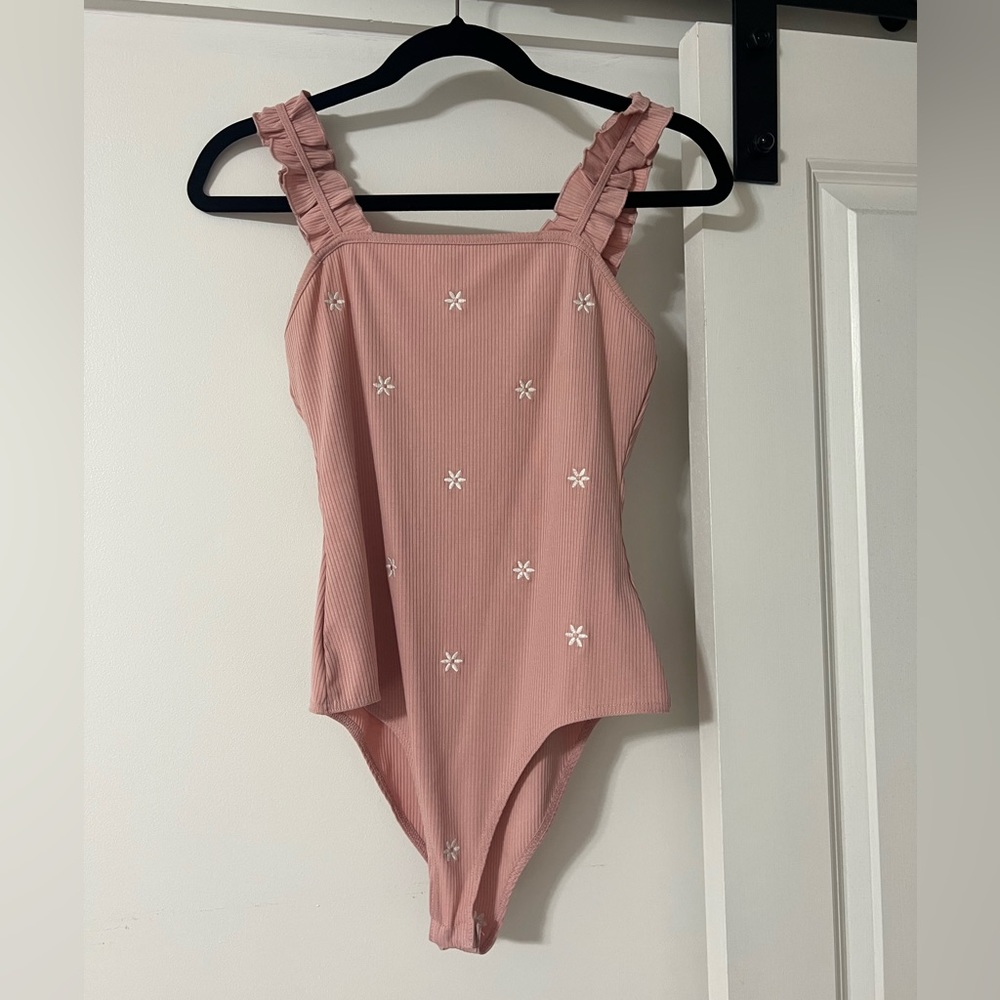 Bodysuit with flower detail size medium